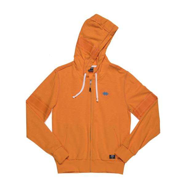 ERREA REPUBLIC Felpa zippata in cotone arancio con cappuccio, tasche verticali e piccola stampa logo a contrasto € 57.90